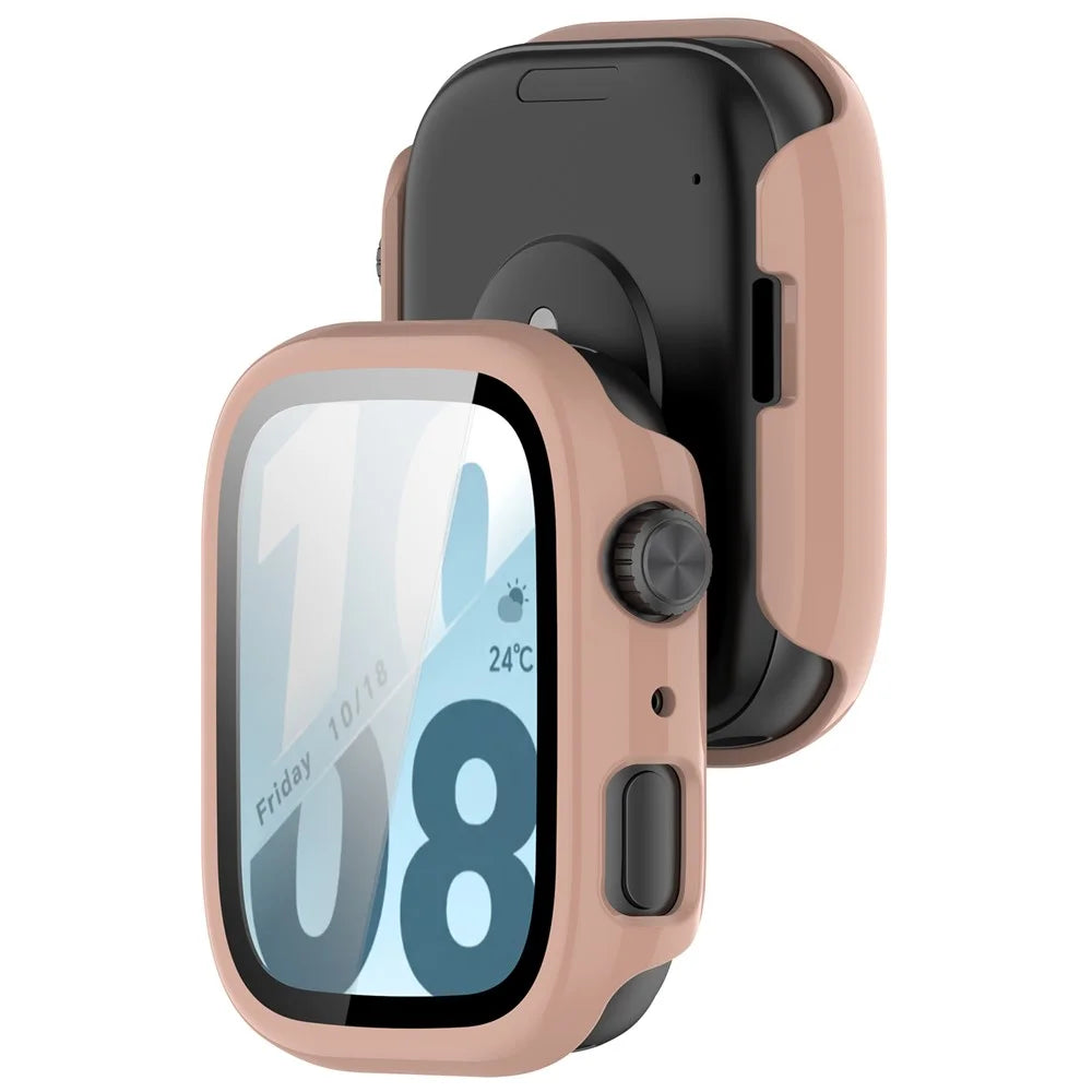 For Honor Watch X5i Hard PC Watch Case with Tempered Glass Screen Film - Cherry - 3