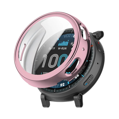 ENKAY HAT PRINCE For Huami Amazfit Active Max TPU Watch Case Electroplating Watch Cover with Screen Protector - Pink - 1