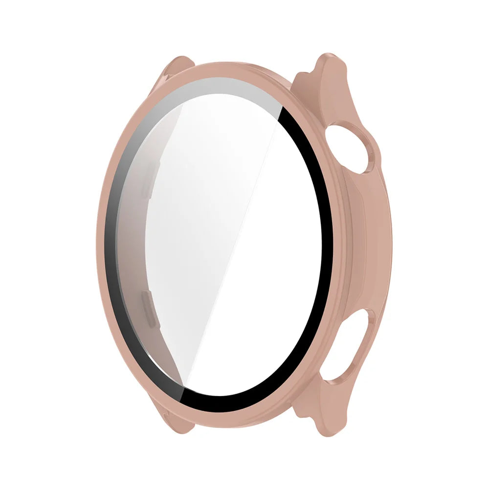 ENKAY HAT PRINCE For OnePlus Watch Lite Watch Case Rubberized Hard PC Cover with Tempered Glass - Pink - 2