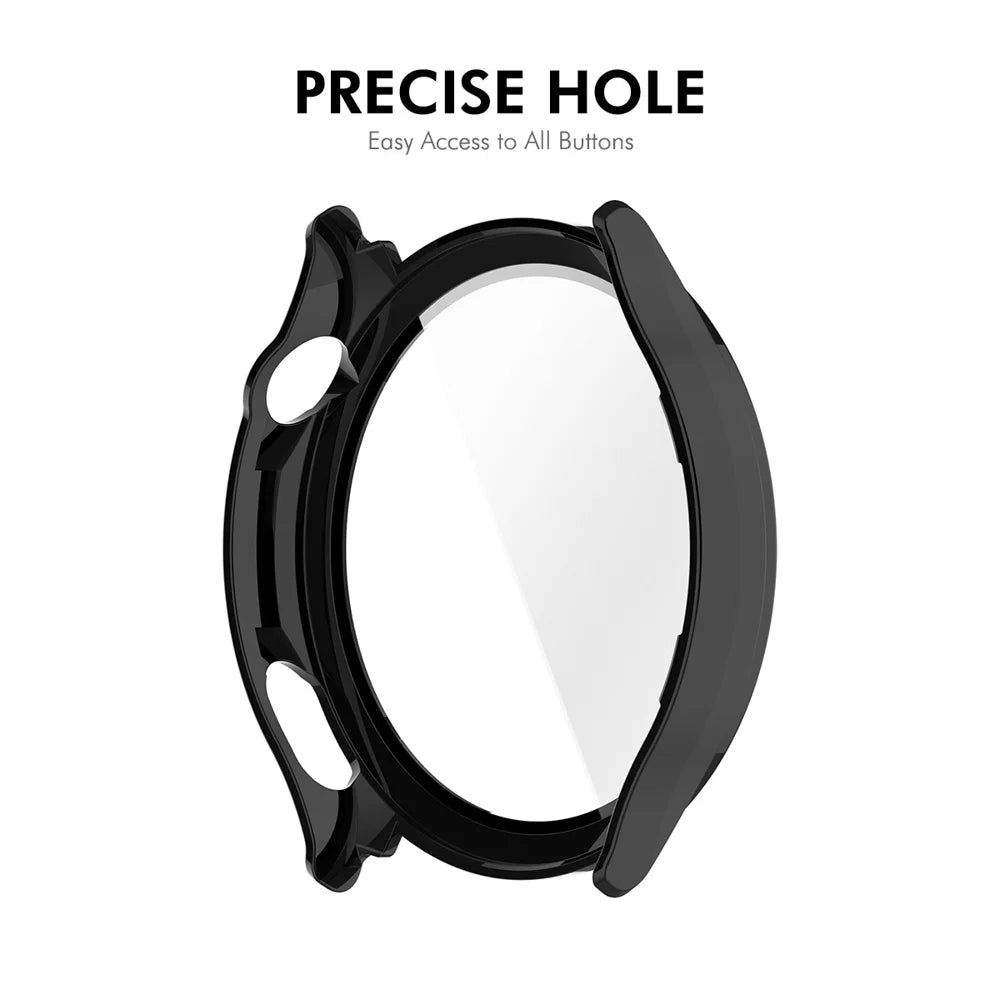 ENKAY HAT PRINCE For OnePlus Watch Lite Watch Case Rubberized Hard PC Cover with Tempered Glass - Pink - 6
