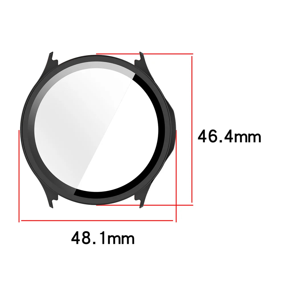 ENKAY HAT PRINCE For OnePlus Watch Lite Watch Case Rubberized Hard PC Cover with Tempered Glass - Pink - 7