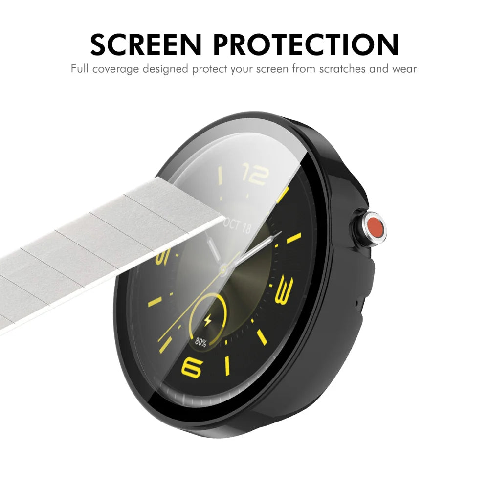 ENKAY HAT PRINCE For Honor Watch GS 5 Watch Case Rubberized Hard PC Cover with Tempered Glass - Pink - 5