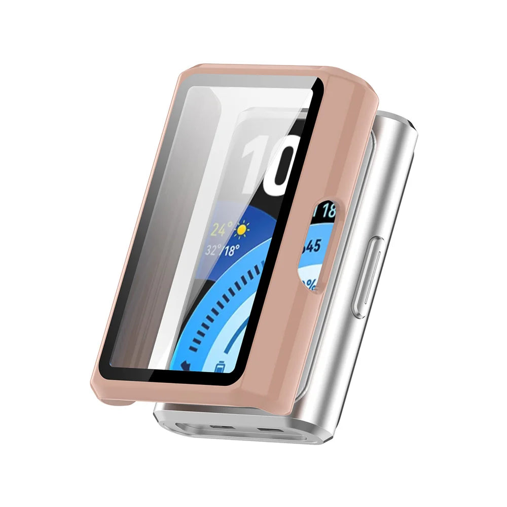 ENKAY HAT PRINCE For Huawei Band 11 Pro NFC / Huawei Band 11 Pro Watch Case Rubberized Hard PC Cover with Tempered Glass - Pink - 1
