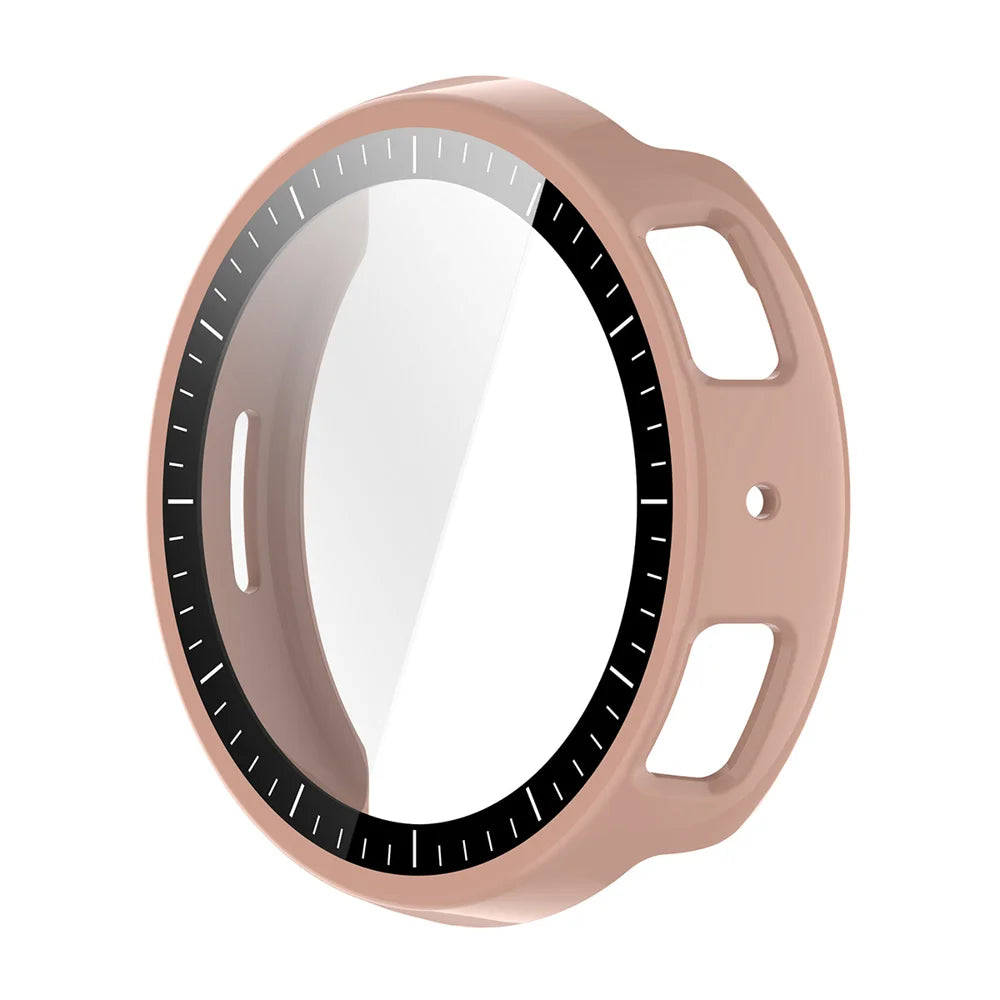 ENKAY HAT PRINCE For Huami Amazfit Active Max Watch Case Rubberized Hard PC Cover with Tempered Glass - Pink - 2