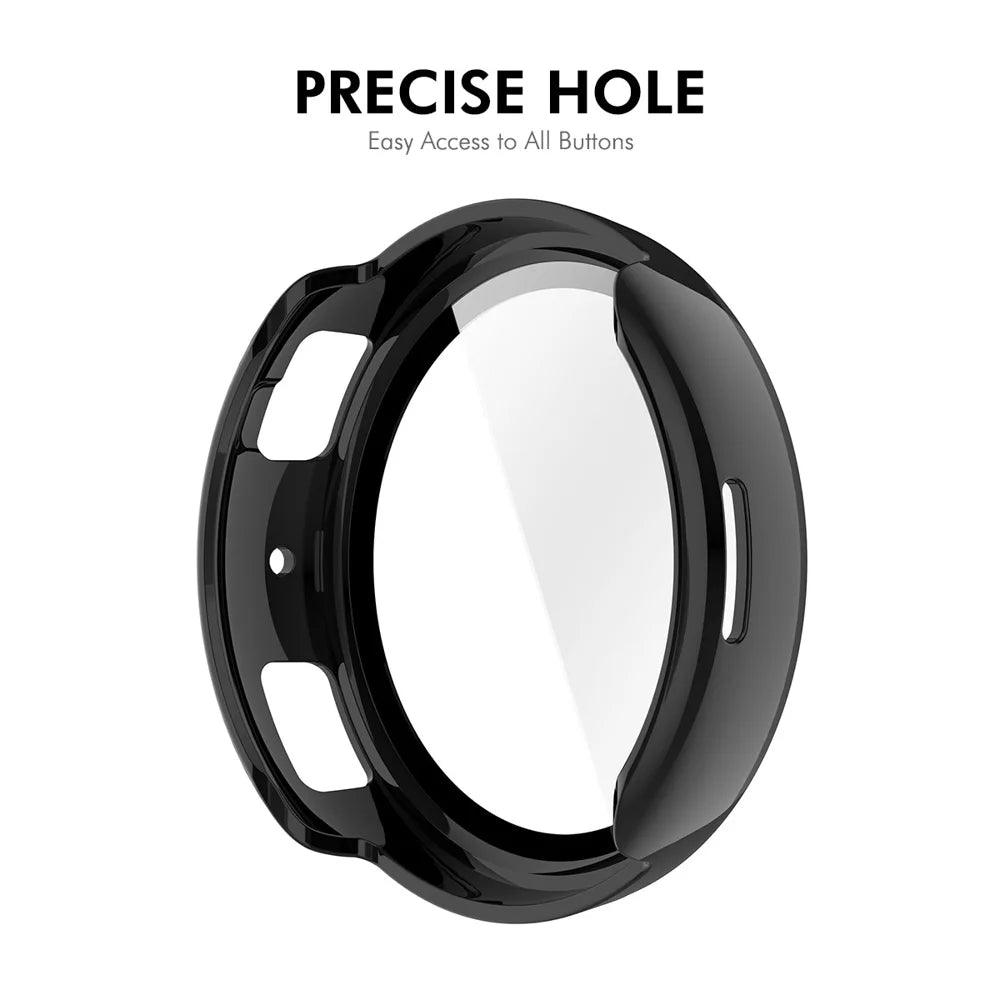 ENKAY HAT PRINCE For Huami Amazfit Active Max Watch Case Rubberized Hard PC Cover with Tempered Glass - Pink - 6