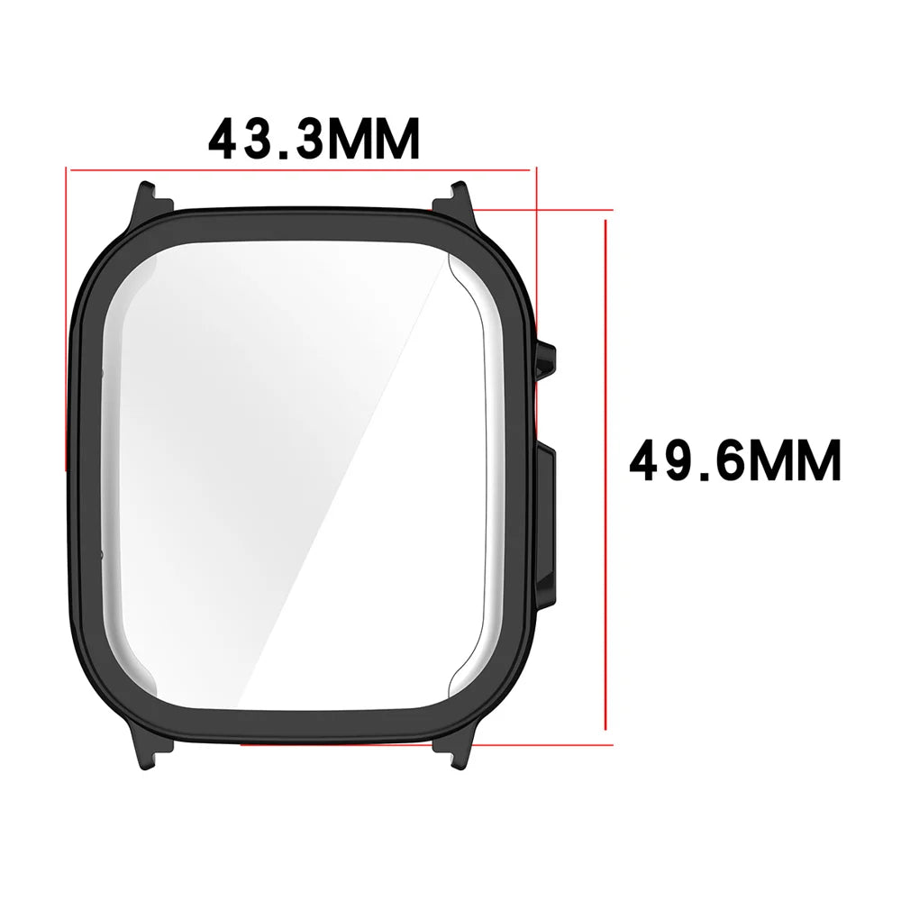 ENKAY HAT PRINCE For Realme Watch 5 Watch Case Rubberized Hard PC Cover with Tempered Glass - Black - 7