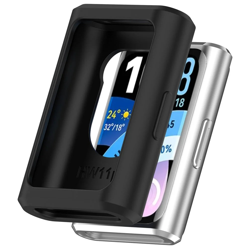 For Huawei Band 11 Pro / 11 Pro NFC Watch Case Soft Silicone Protective Cover - Black - 1