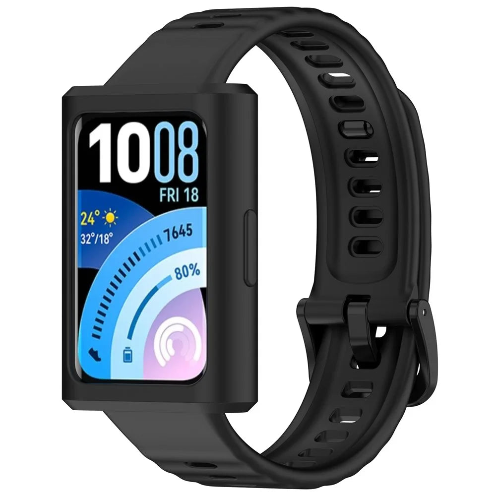 For Huawei Band 11 Pro / 11 Pro NFC Watch Case Soft Silicone Protective Cover - Black - 7