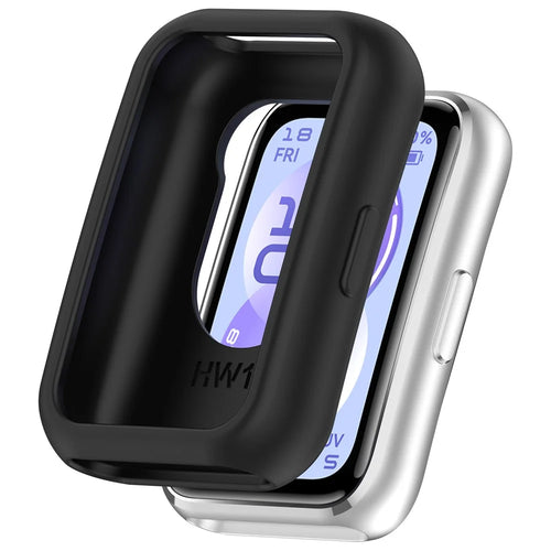 For Huawei Band 11 / 11 NFC Watch Case Soft Silicone Protective Cover - Black - 1