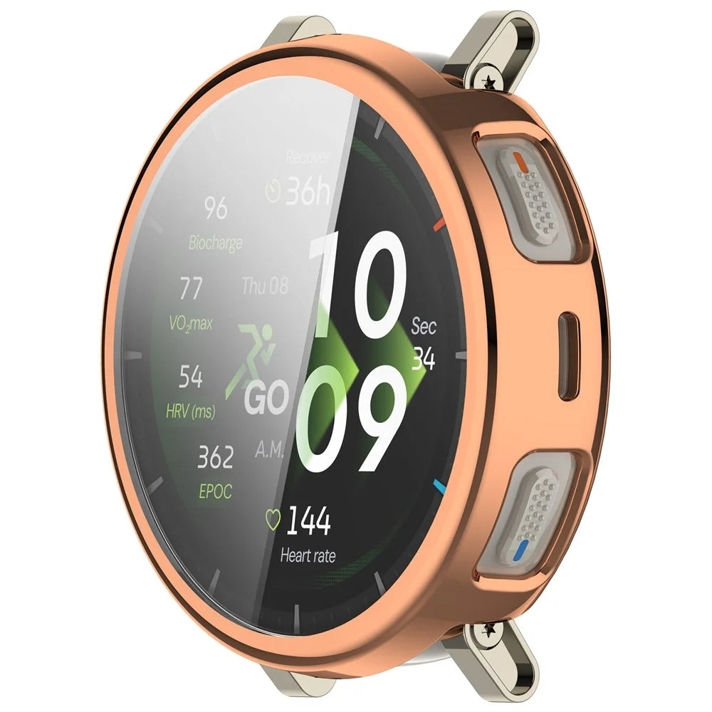 For Huami Amazfit Active 3 Premium Full Coverage TPU Watch Cover Electroplated Protective Case - Rose Gold - 5
