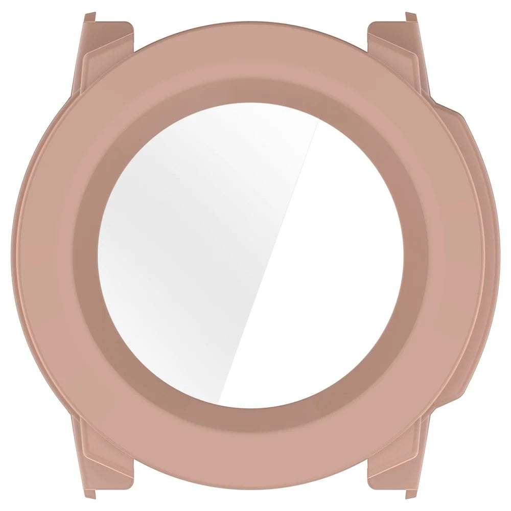 For Garmin Instinct 3 AMOLED 50mm / Instinct 3 Solar 50mm Protective Case with Tempered Glass Screen Protector PC Watch Cover - Pink - 6