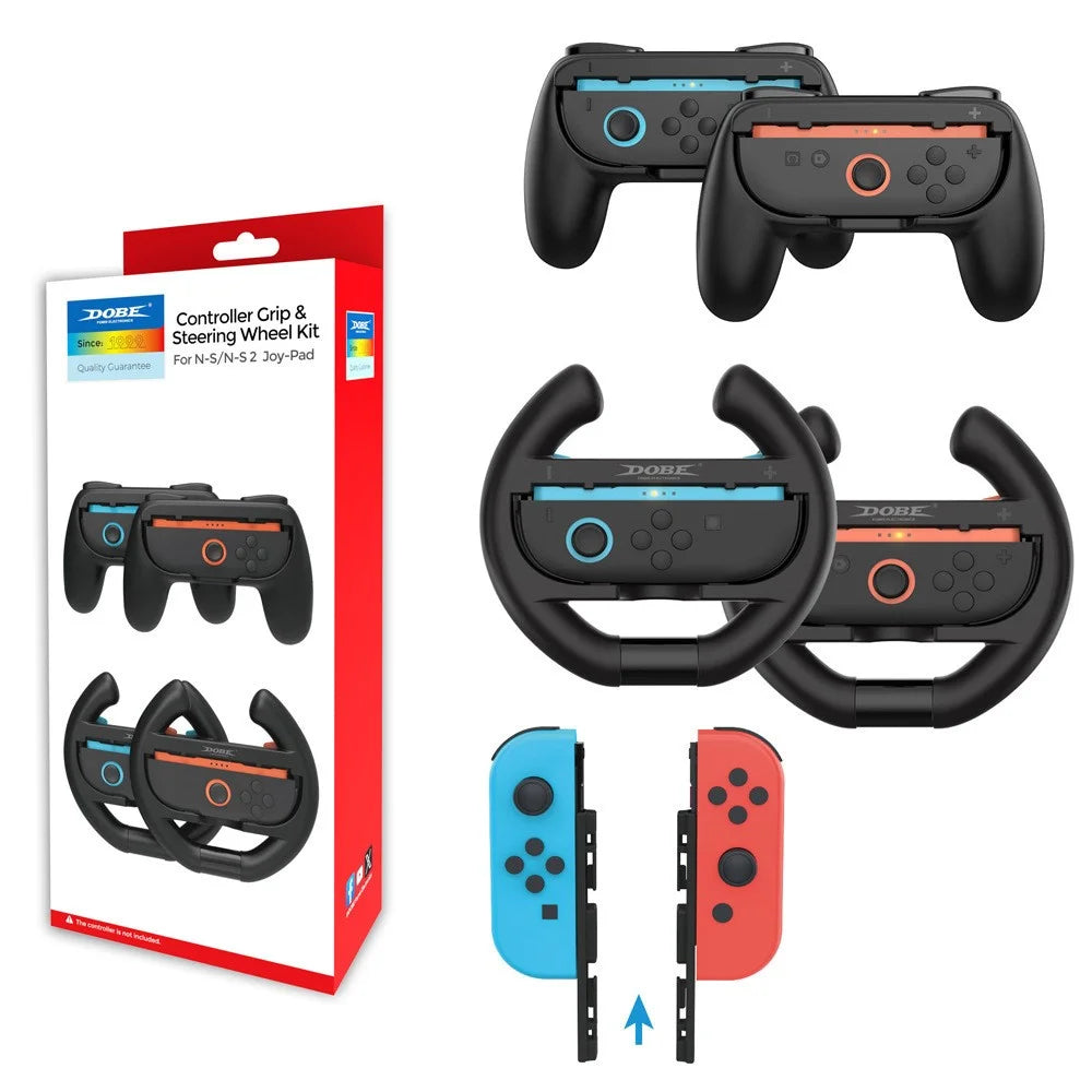 DOBE FOMIS ELECTRONICS Controller Grip and Steering Wheel Handle Kit for Nintendo Switch 2  /  Switch  /  Switch OLED - 1