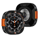 For Samsung Galaxy Watch Ultra (2025) 47mm / Ultra 47mm Metal Watch Case Rugged Bumper Cover - Black / Orange Accent - 4