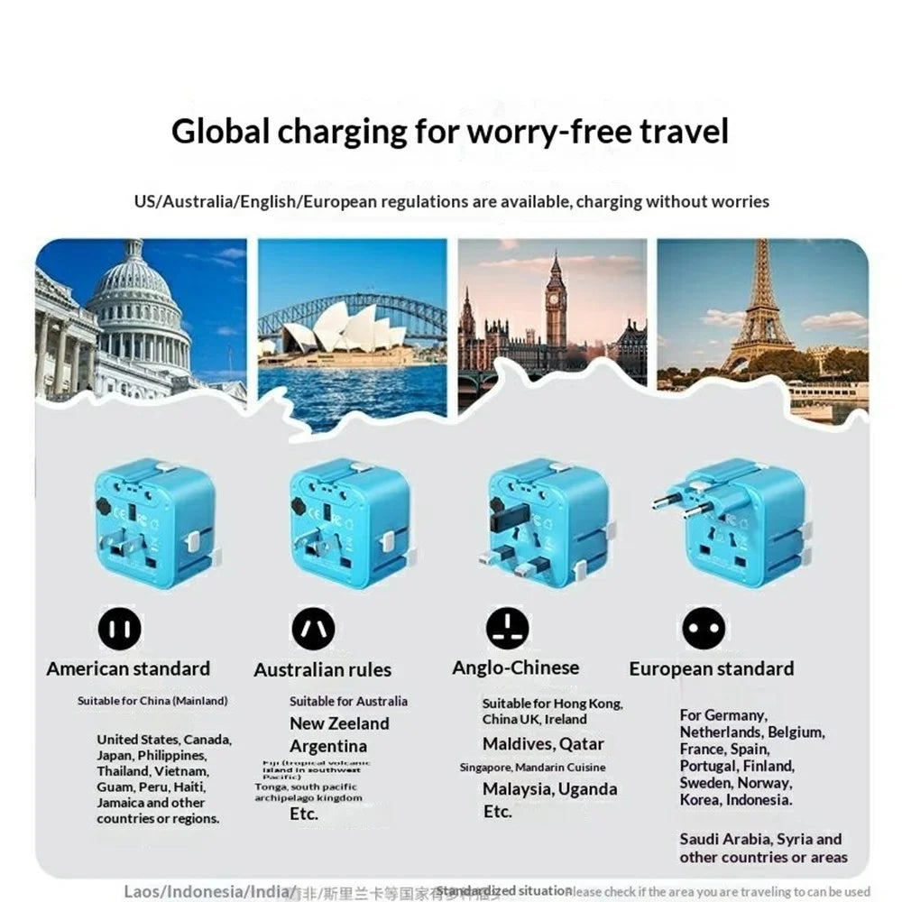 MOMAX UA37 1-World Pocket Mini Ultra-Thin Universal Travel Charger Adapter 2500W Global Plug Wall Charger - Blue - 6