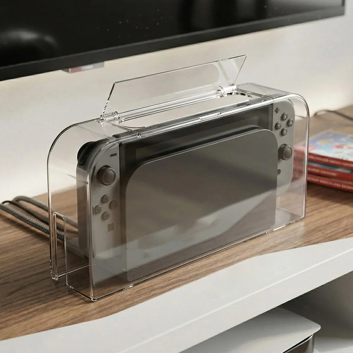 DOBE FOMIS ELECTRONICS TNS-51127 Clear Dust Cover for Nintendo Switch  /  Switch 2  /  Switch OLED Flip-top Protective Case - 4