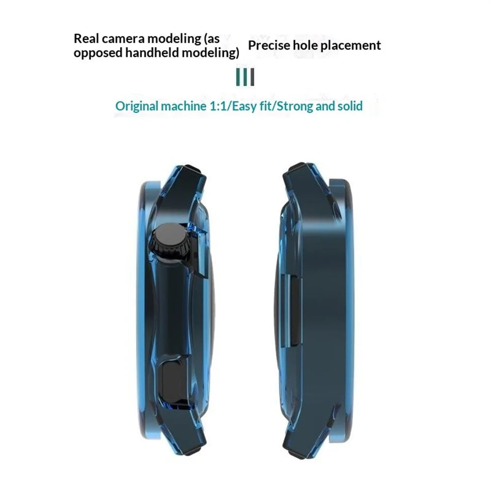 For Oppo Watch X3 Case Semi-Open TPU Protective Shell Hollow Watch Frame - Transparent Blue - 2
