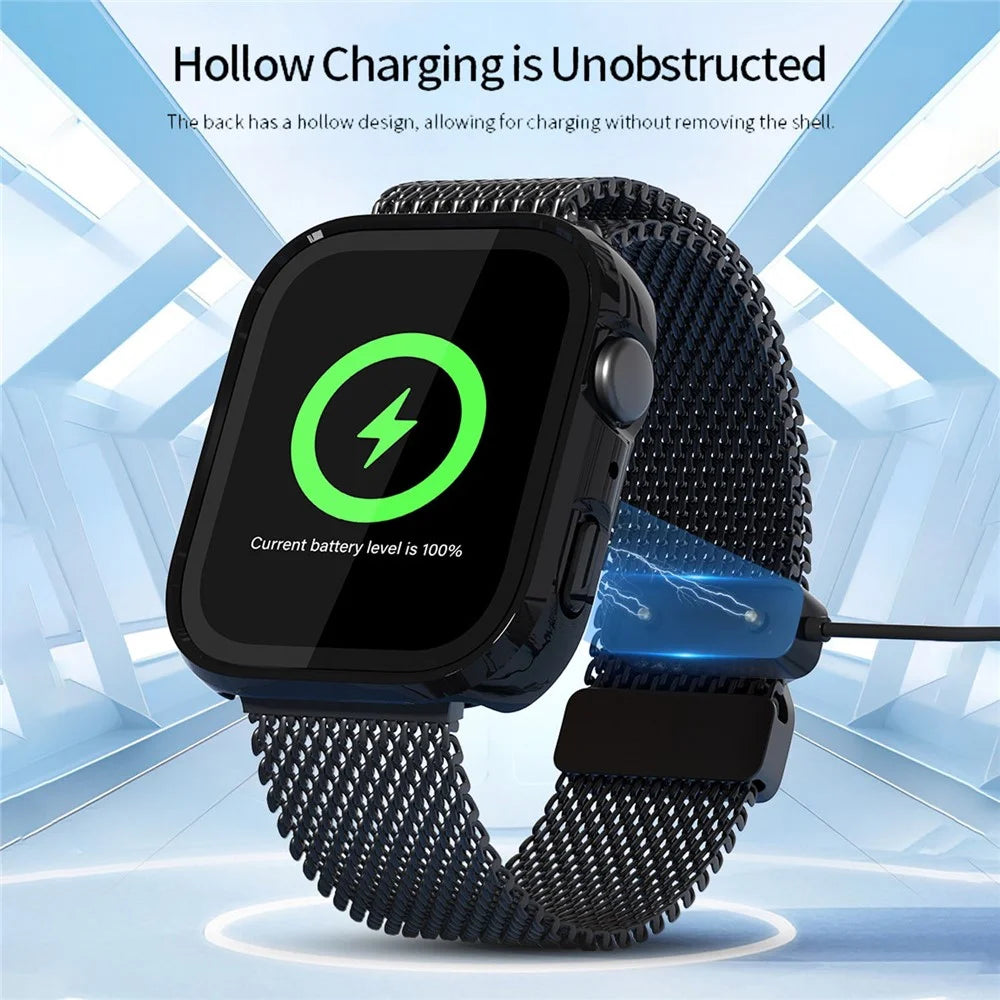 For Huawei Watch Fit 5 Pro PC Watch Case + Tempered Glass Screen Protector All Around Protective Cover - Black (Rubberized Finish) - 5