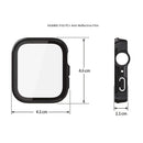 For Huawei Watch Fit 5 Watch PC Case with Tempered Glass Screen Protector 2 in 1 Full Coverage Cover - Black (Rubberized Finish) - 7
