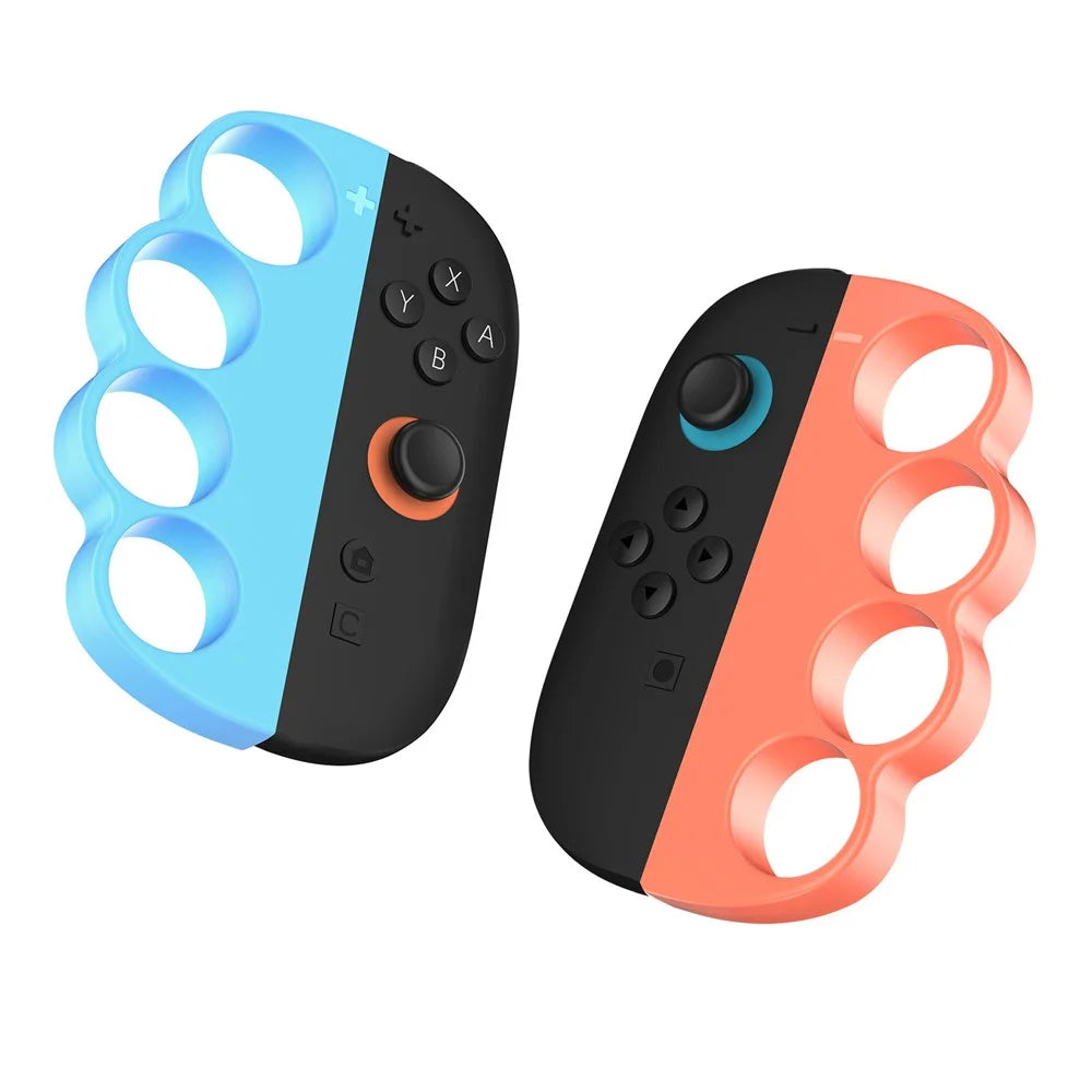 2Pcs for Nintendo Switch 2 Joy-Con Boxing Finger Clasp Left  /  Right Punch Grips ABS Knuckle Grips - Orange Blue - 2
