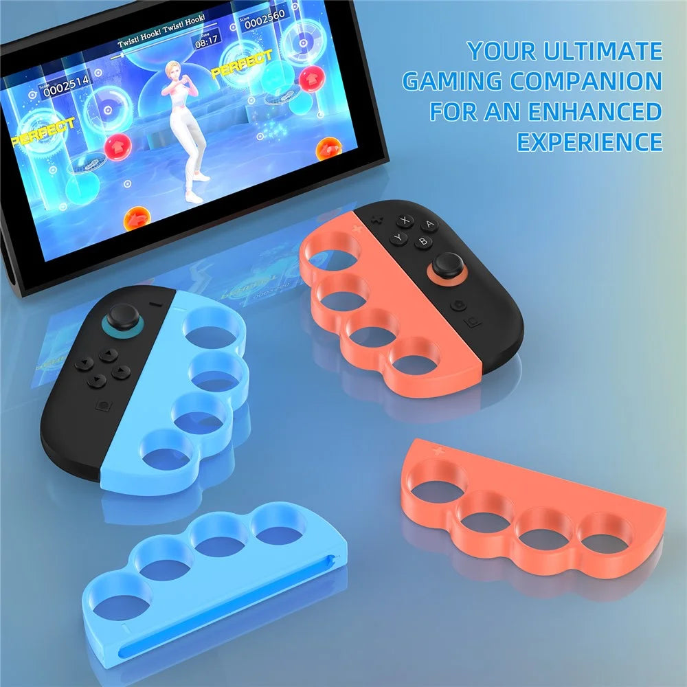 2Pcs for Nintendo Switch 2 Joy-Con Boxing Finger Clasp Left  /  Right Punch Grips ABS Knuckle Grips - Orange Blue - 3