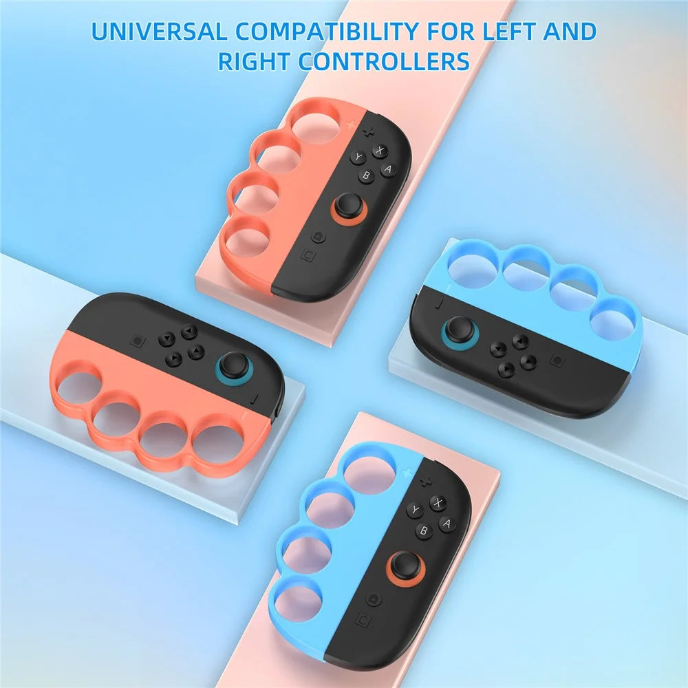 2Pcs for Nintendo Switch 2 Joy-Con Boxing Finger Clasp Left  /  Right Punch Grips ABS Knuckle Grips - Orange Blue - 5