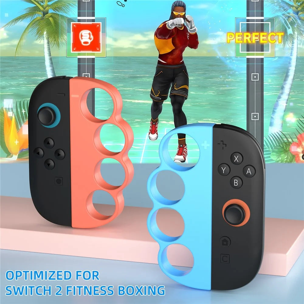 2Pcs for Nintendo Switch 2 Joy-Con Boxing Finger Clasp Left  /  Right Punch Grips ABS Knuckle Grips - Orange Blue - 6