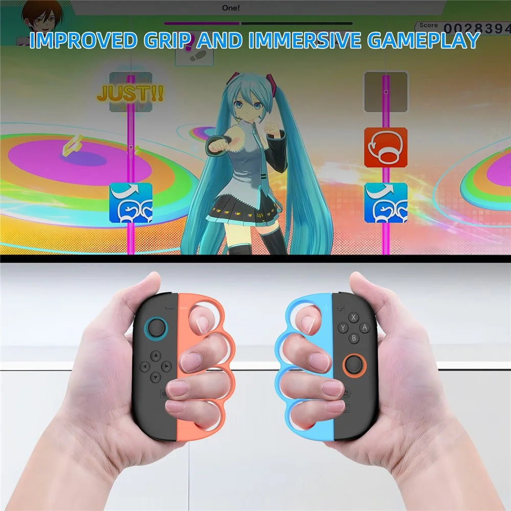 2Pcs for Nintendo Switch 2 Joy-Con Boxing Finger Clasp Left  /  Right Punch Grips ABS Knuckle Grips - Orange Blue - 7
