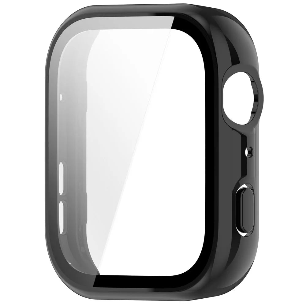 For Huawei Watch Fit 5 Watch Case Hard PC Shell with Integrated Tempered Glass Screen Protector - Glossy Black - 4