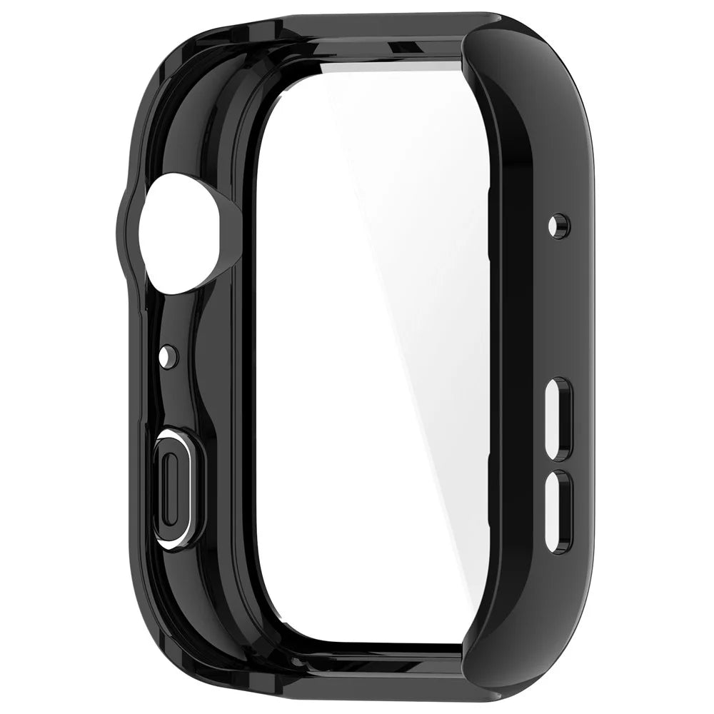 For Huawei Watch Fit 5 Watch Case Hard PC Shell with Integrated Tempered Glass Screen Protector - Glossy Black - 5