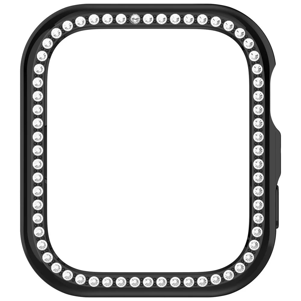 For Huawei Watch Fit 5 Protective Case Hollow Design Rhinestone Decor PC Watch Cover - Electroplated Black - 6