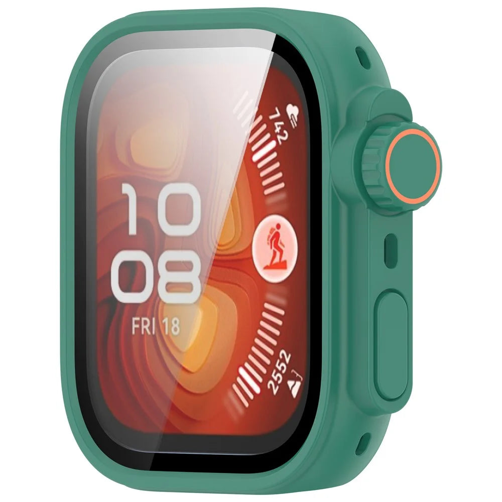 For Huawei Watch Fit 5 Pro Hard PC Watch Case with Integrated Tempered Glass Screen Film - Green - 2