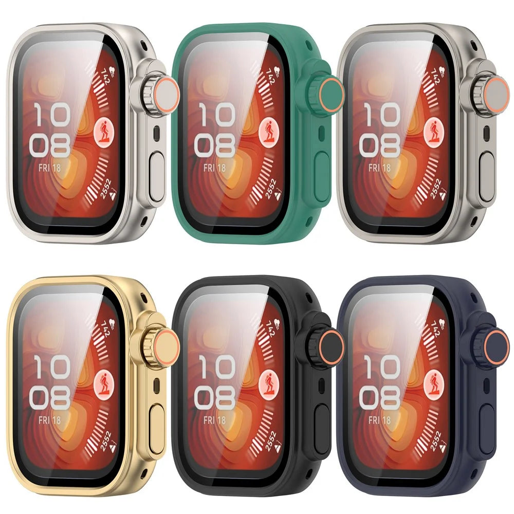For Huawei Watch Fit 5 Pro Hard PC Watch Case with Integrated Tempered Glass Screen Film - Green - 6