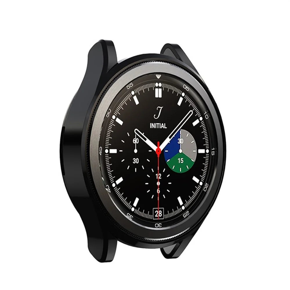 For Samsung Galaxy Watch4 Classic 46mm Soft TPU Watch Case Half Cover Electroplated Protective Cover - Black - 5