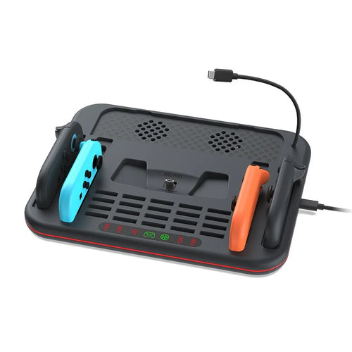 DOBE FOMIS ELECTRONICS TNS-51126 Gaming Charging Station for Nintendo Switch Pro  /  Switch 1  /  Switch 2  /  Switch OLED  /  Cooling Fan Charging Dock RGB LED Joy-Con Stand Game Card Storage Stand - 1