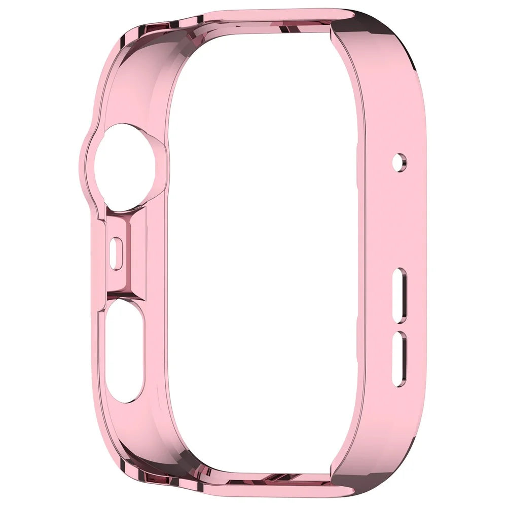 For Huawei Watch Fit 5 Pro Case Hollow Design Half Coverage PC Protective Shell - Electroplating Pink - 5