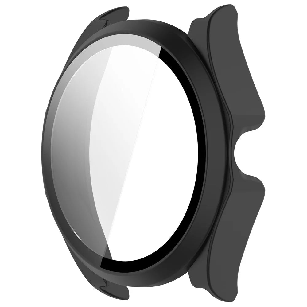 For Huawei Watch Buds 2 Watch Case Hard PC Shell with Tempered Glass Screen Protector - Matte Black - 4