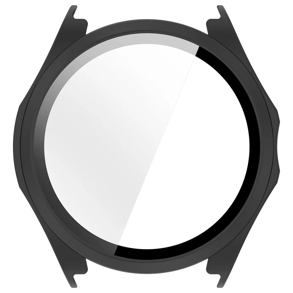 For Huawei Watch Buds 2 Watch Case Hard PC Shell with Tempered Glass Screen Protector - Matte Black - 6