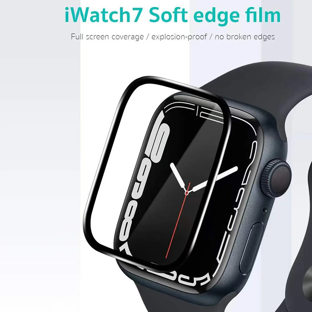COTECI 24001 PET Screen Protector for Apple Watch Ultra 3 49mm / Ultra 2 49mm / Ultra 49mm , Soft Edge Full Coverage Film - Black - 2