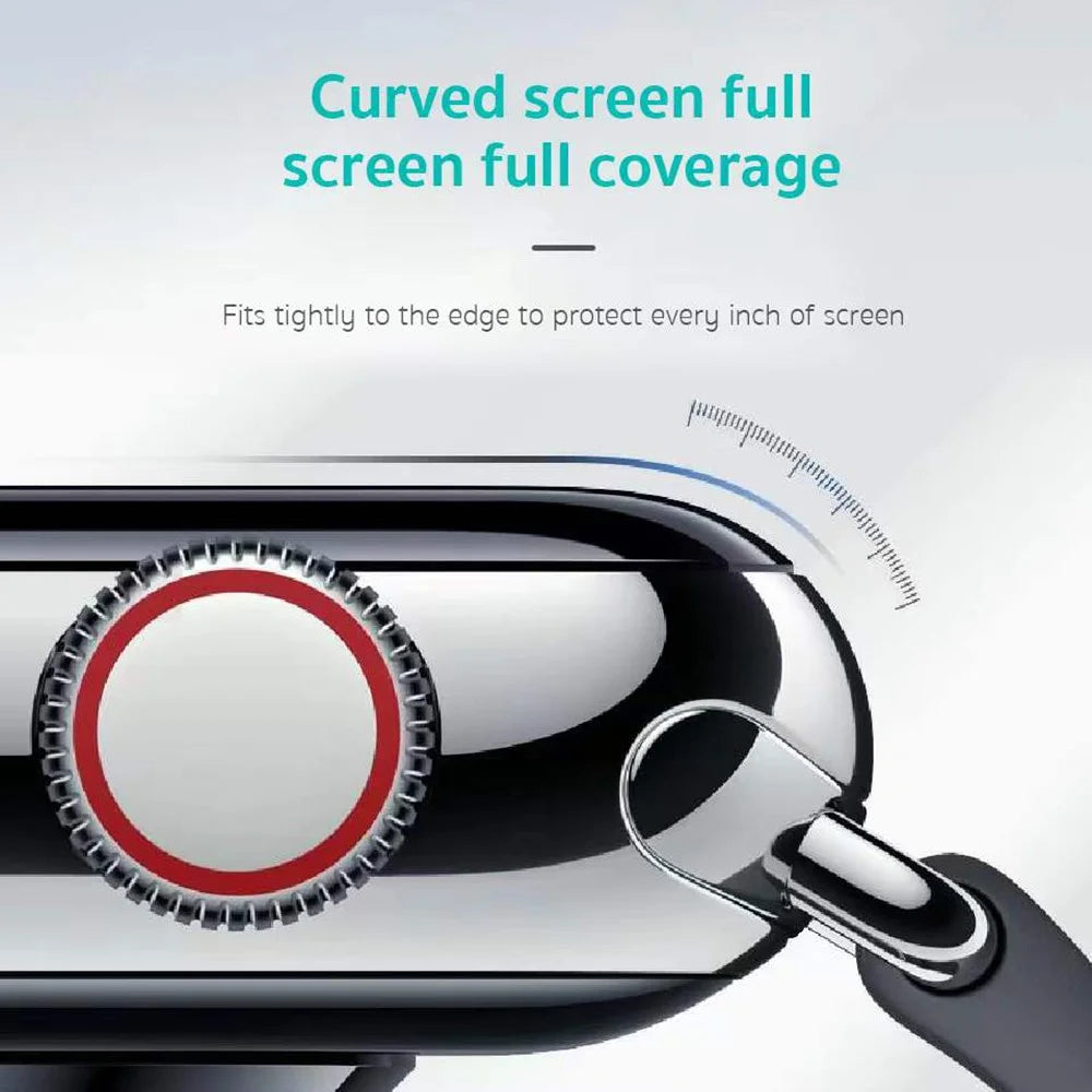 COTECI 24001 PET Screen Protector for Apple Watch Ultra 3 49mm / Ultra 2 49mm / Ultra 49mm , Soft Edge Full Coverage Film - Black - 3