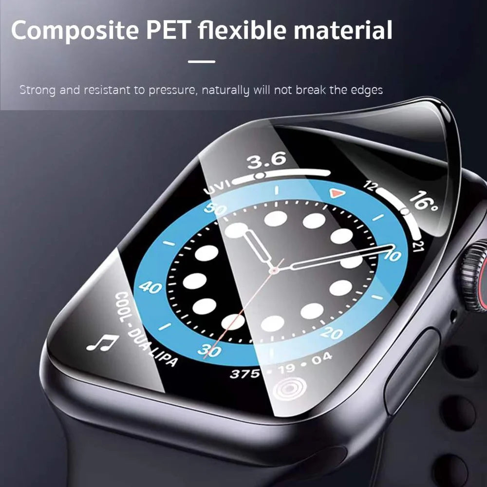 COTECI 24001 PET Screen Protector for Apple Watch Ultra 3 49mm / Ultra 2 49mm / Ultra 49mm , Soft Edge Full Coverage Film - Black - 5