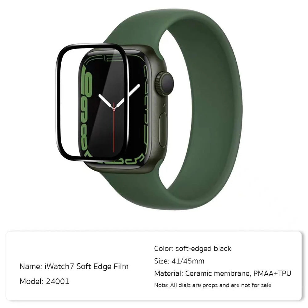 COTECI 24001 PET Screen Protector for Apple Watch Ultra 3 49mm / Ultra 2 49mm / Ultra 49mm , Soft Edge Full Coverage Film - Black - 6
