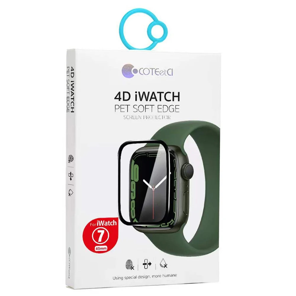 COTECI 24001 PET Screen Protector for Apple Watch Ultra 3 49mm / Ultra 2 49mm / Ultra 49mm , Soft Edge Full Coverage Film - Black - 7
