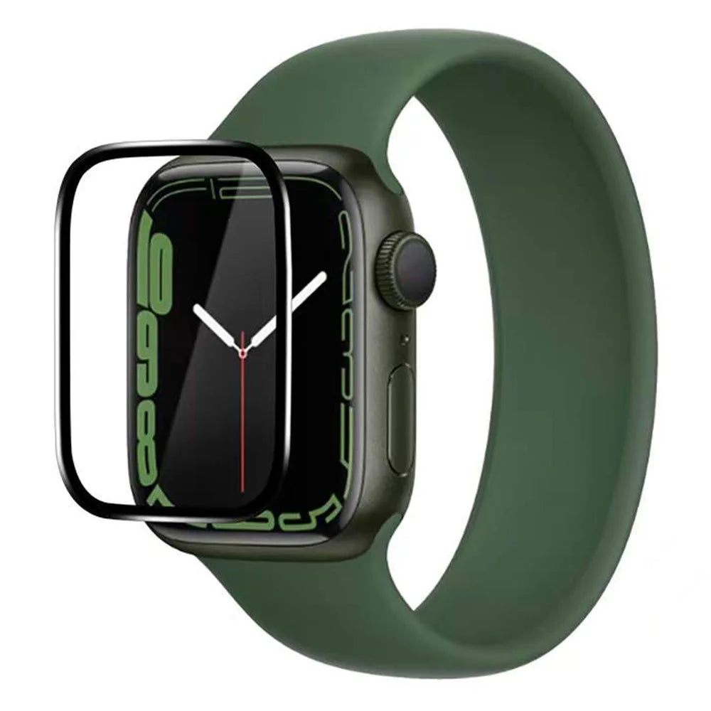 COTECI 24001 PET Screen Protector for Apple Watch Series 9 / 8 / 7 41mm Soft Edge Full Coverage Film - Black - 1