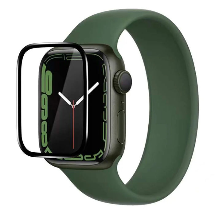 COTECI 24001 PET Screen Protector for Apple Watch Series 9 / 8 / 7 41mm Soft Edge Full Coverage Film - Black - 1