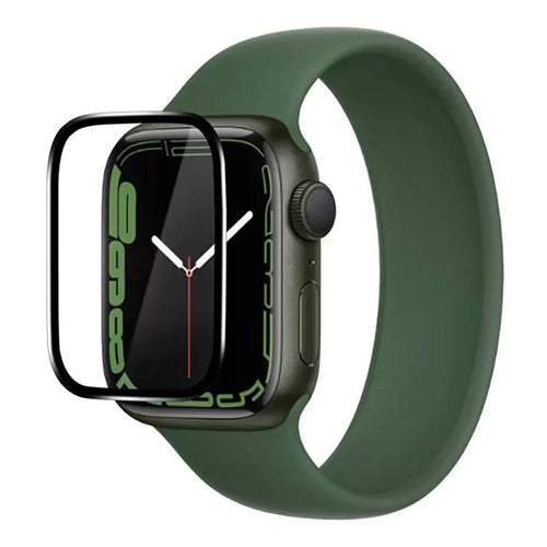 COTECI 24001 PET Screen Protector for Apple Watch Series 9 / 8 / 7 45mm Soft Edge Full Coverage Film - Black - 1