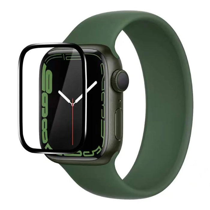 COTECI 24001 PET Screen Protector for Apple Watch Series 9 / 8 / 7 45mm Soft Edge Full Coverage Film - Black - 1