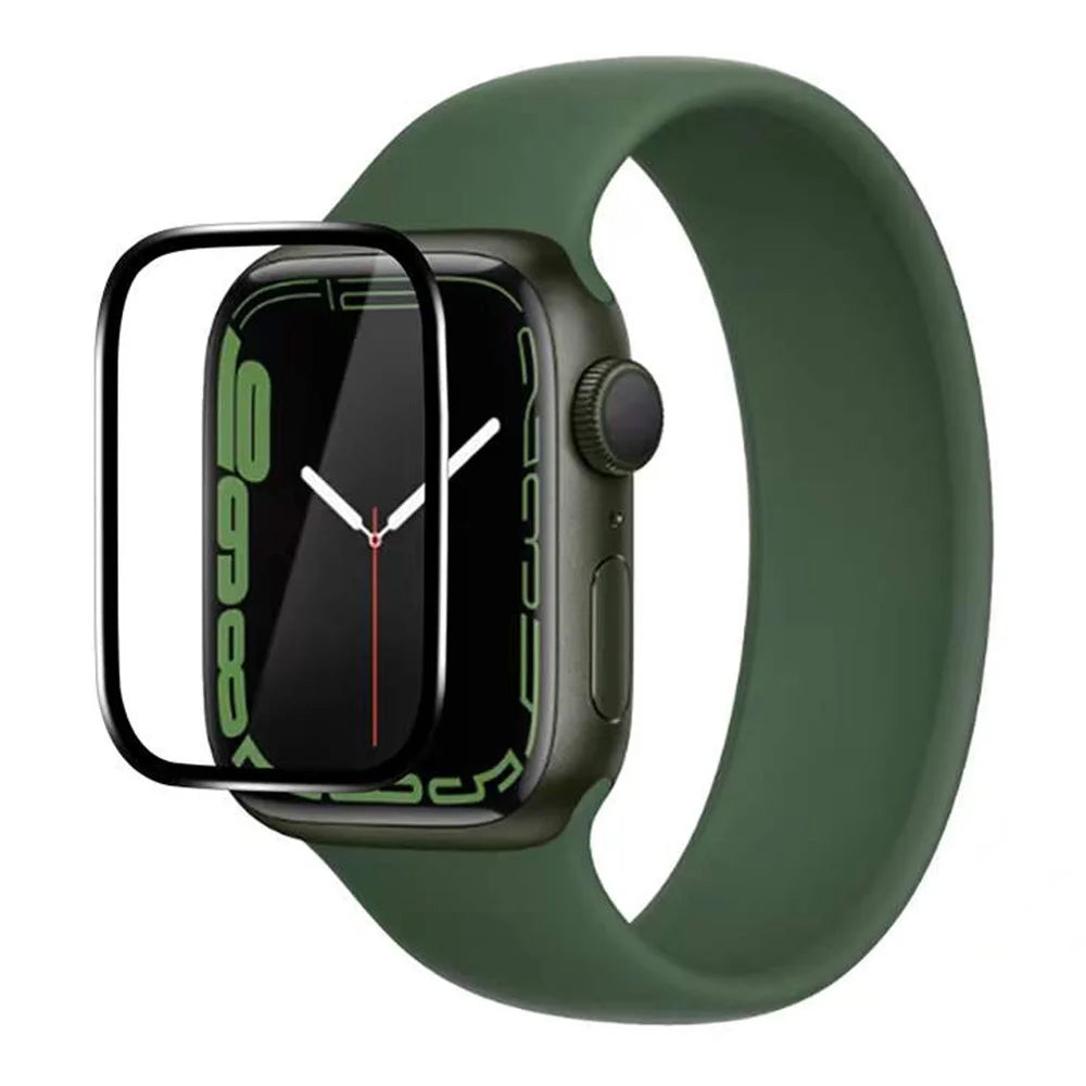 COTECI 24001 PET Screen Protector for Apple Watch SE (2025) / SE (2022) / SE (2020) / SE / Series 6 / 5 / 4 44mm Soft Edge Full Coverage Film - Black - 1