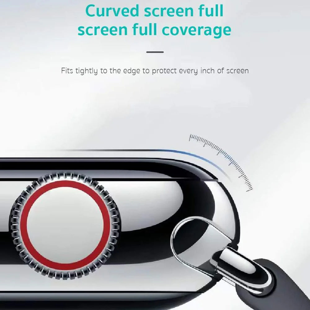 COTECI 24001 PET Screen Protector for Apple Watch SE (2025) / SE (2022) / SE (2020) / SE / Series 6 / 5 / 4 44mm Soft Edge Full Coverage Film - Black - 3