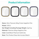 COTECI 24011 Screen Protector for Apple Watch Ultra 3 49mm / Ultra 2 49mm / Ultra 49mm Titanium Alloy Frame with Sapphire Film Full Coverage - Purple - 6