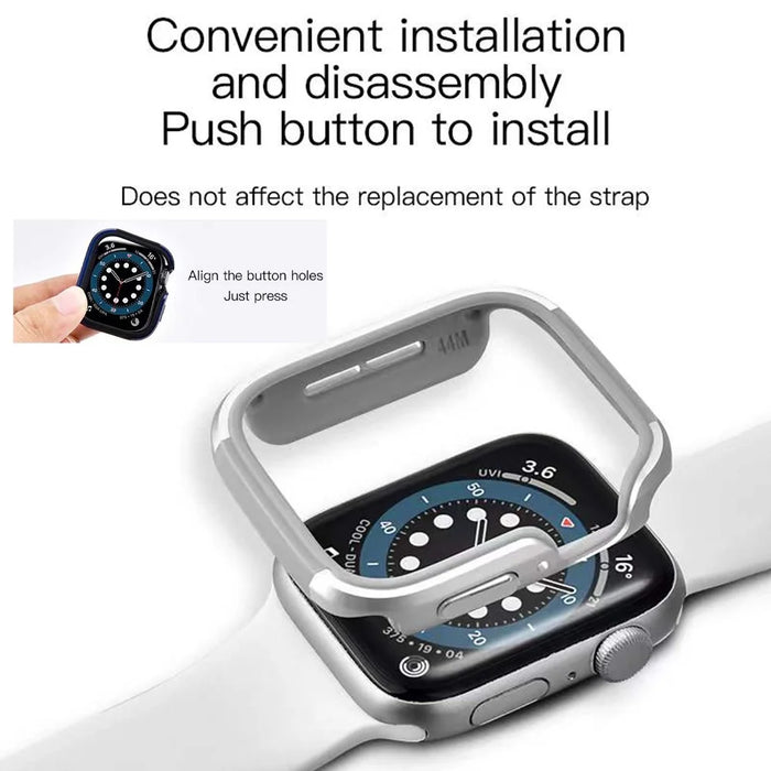 COTECI CS7076 Watch Case for Apple Watch Series 6 5 4 40mm Aluminum Alloy + TPU Protective Cover - Silver - 5